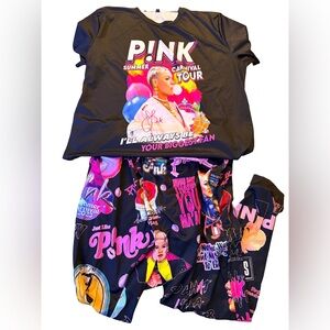Pink Summer Carnival Tour 2023 shirt and pants set 3x 4x plus size